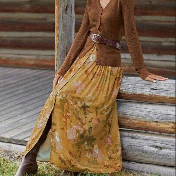 New Peruvian Connection Sonnet Multicolor Floral Maxi Skirt 4 - Picture 1 of 7